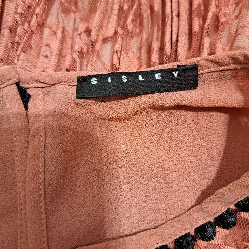 Sisley Lace Trim Mini Dress in Rust and Black - Picture 5 of 16